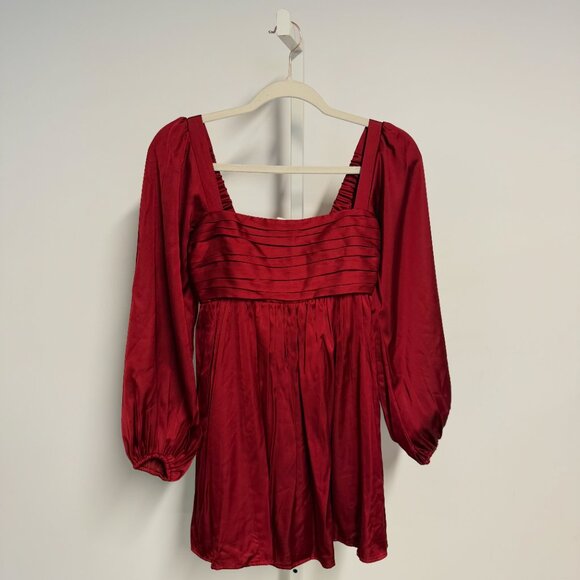 Abercrombie and Fitch Red Emerson Satin Dress - Picture 3 of 3